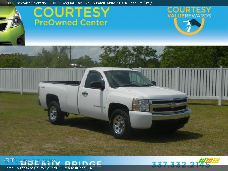 Summit White / Dark Titanium Gray 2007 Chevrolet Silverado 1500 LS Regular Cab 4x4