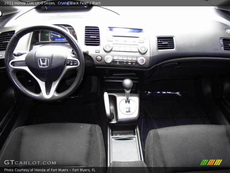 Crystal Black Pearl / Black 2011 Honda Civic LX-S Sedan