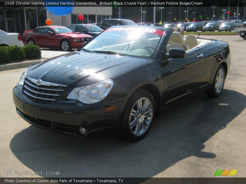 Brilliant Black Crystal Pearl / Medium Pebble Beige/Cream 2008 Chrysler Sebring Limited Hardtop Convertible