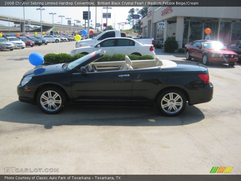 Brilliant Black Crystal Pearl / Medium Pebble Beige/Cream 2008 Chrysler Sebring Limited Hardtop Convertible