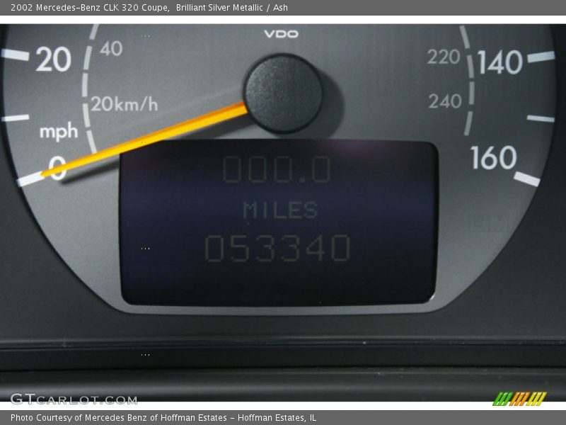 Brilliant Silver Metallic / Ash 2002 Mercedes-Benz CLK 320 Coupe