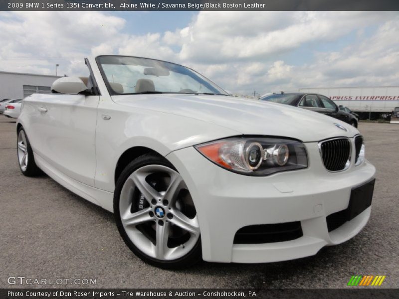 Alpine White / Savanna Beige/Black Boston Leather 2009 BMW 1 Series 135i Convertible