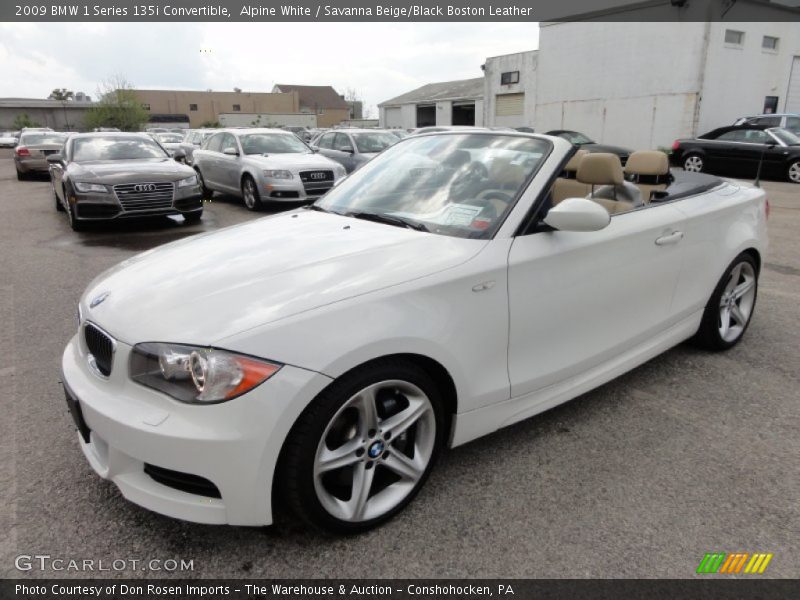 Alpine White / Savanna Beige/Black Boston Leather 2009 BMW 1 Series 135i Convertible