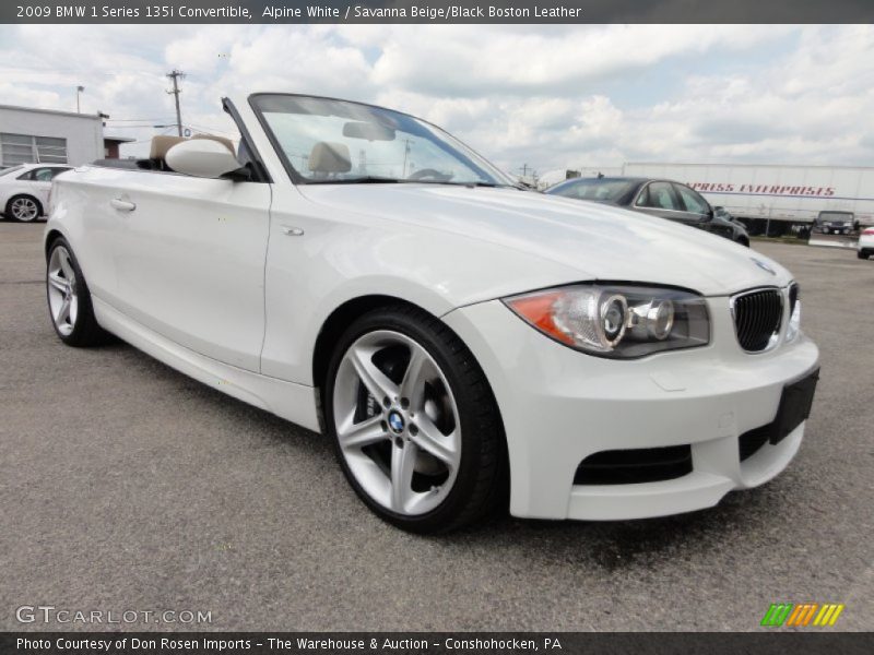 Alpine White / Savanna Beige/Black Boston Leather 2009 BMW 1 Series 135i Convertible