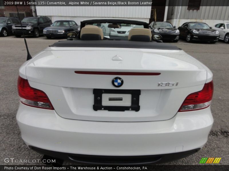 Alpine White / Savanna Beige/Black Boston Leather 2009 BMW 1 Series 135i Convertible