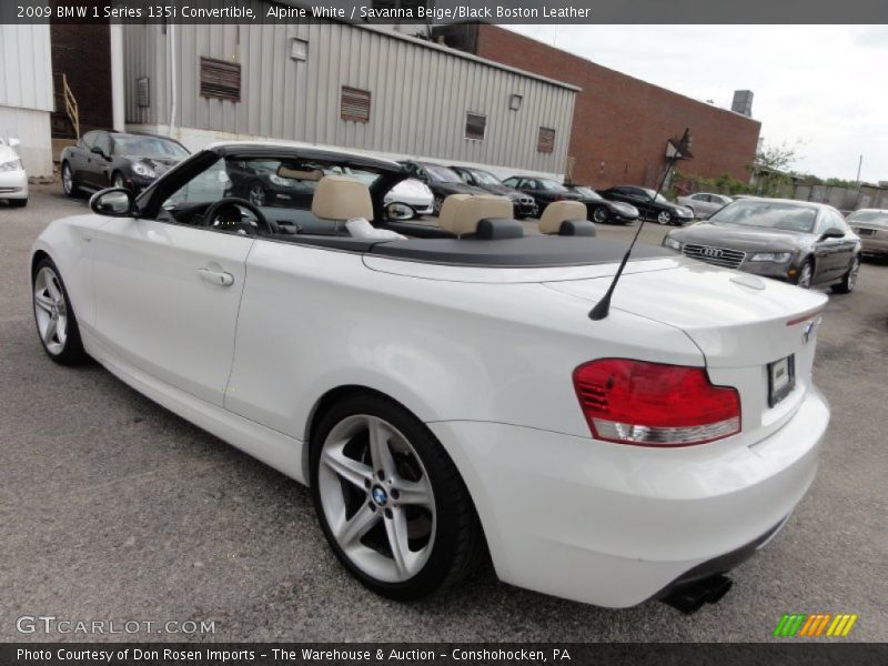 Alpine White / Savanna Beige/Black Boston Leather 2009 BMW 1 Series 135i Convertible