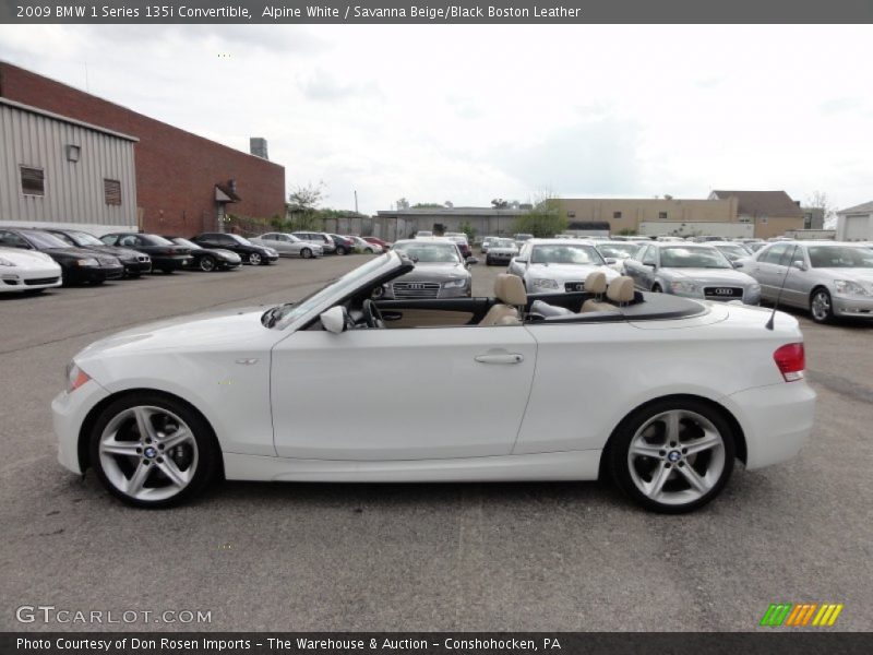 Alpine White / Savanna Beige/Black Boston Leather 2009 BMW 1 Series 135i Convertible