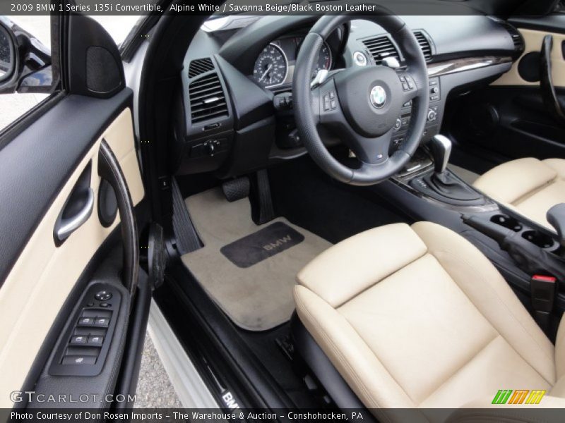 Alpine White / Savanna Beige/Black Boston Leather 2009 BMW 1 Series 135i Convertible