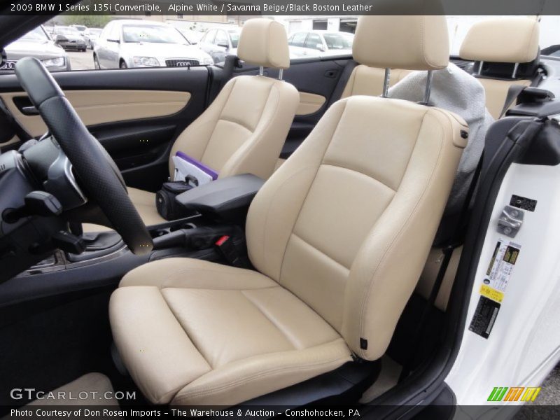 Alpine White / Savanna Beige/Black Boston Leather 2009 BMW 1 Series 135i Convertible