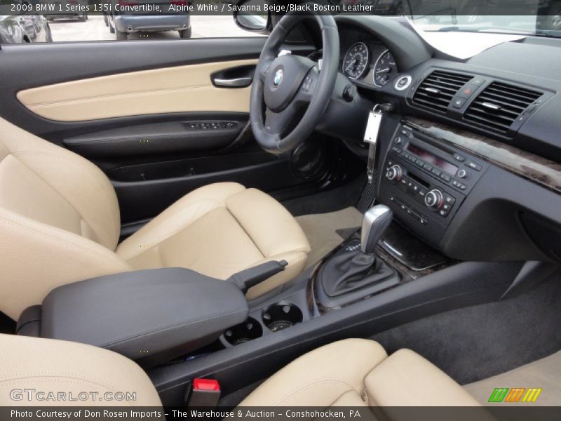 Alpine White / Savanna Beige/Black Boston Leather 2009 BMW 1 Series 135i Convertible
