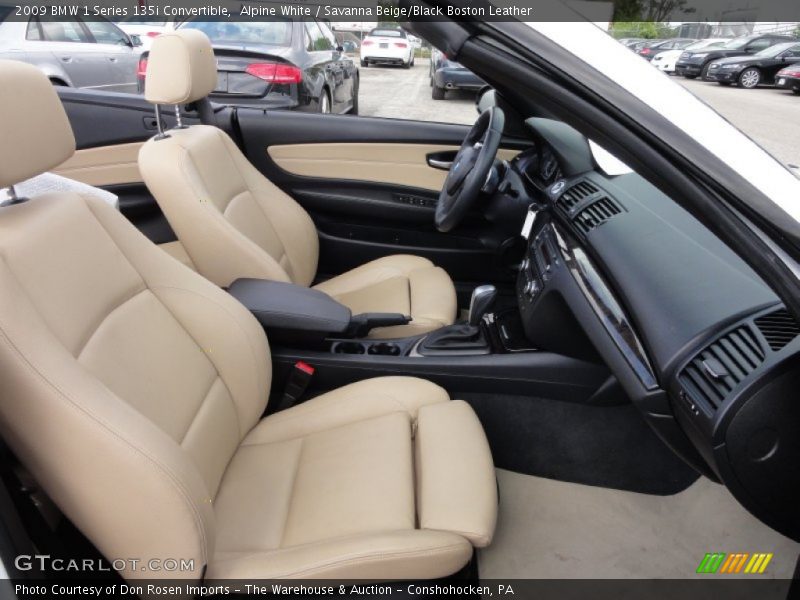 Alpine White / Savanna Beige/Black Boston Leather 2009 BMW 1 Series 135i Convertible