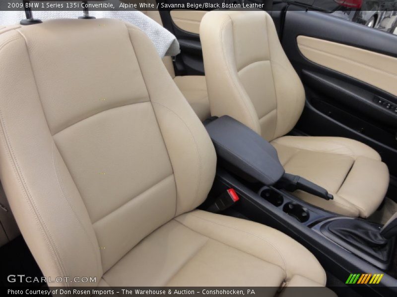 Alpine White / Savanna Beige/Black Boston Leather 2009 BMW 1 Series 135i Convertible