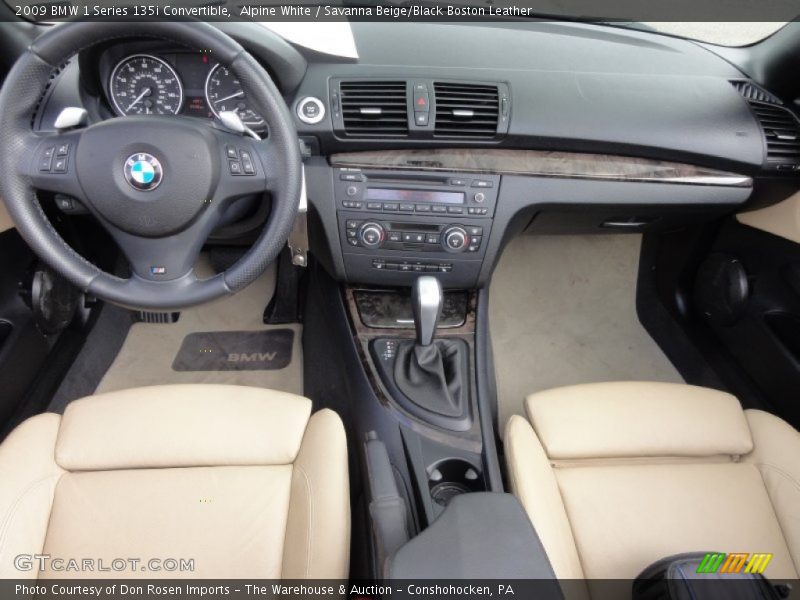 Alpine White / Savanna Beige/Black Boston Leather 2009 BMW 1 Series 135i Convertible