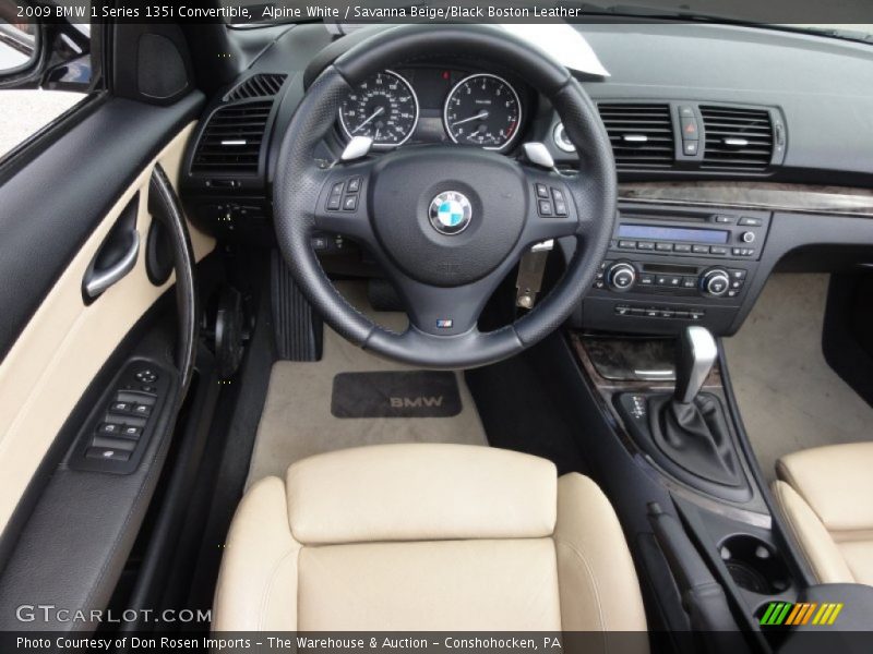 Alpine White / Savanna Beige/Black Boston Leather 2009 BMW 1 Series 135i Convertible