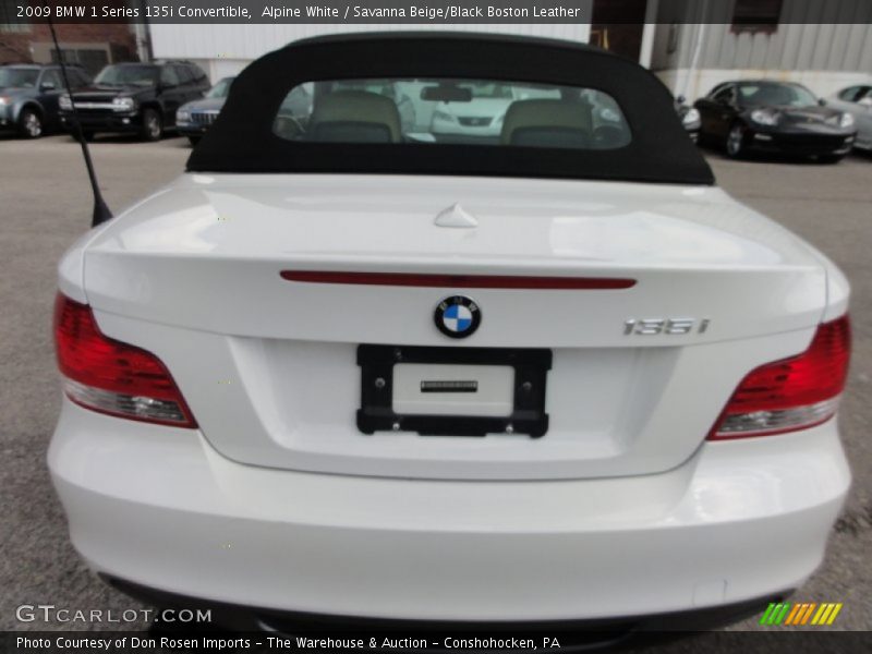 Alpine White / Savanna Beige/Black Boston Leather 2009 BMW 1 Series 135i Convertible