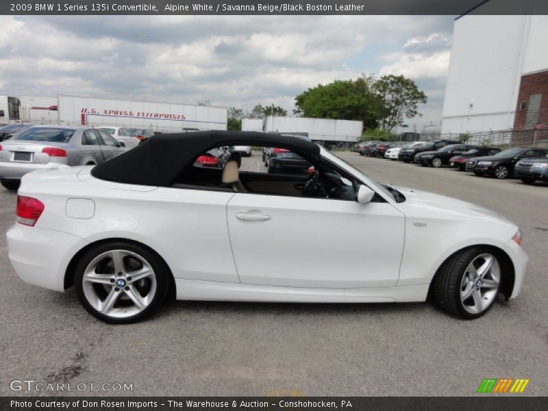 Alpine White / Savanna Beige/Black Boston Leather 2009 BMW 1 Series 135i Convertible