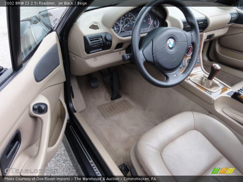 Jet Black / Beige 2002 BMW Z3 2.5i Roadster