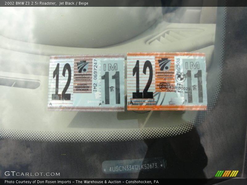Jet Black / Beige 2002 BMW Z3 2.5i Roadster