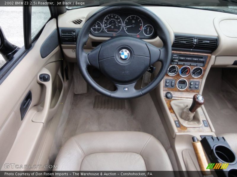 Jet Black / Beige 2002 BMW Z3 2.5i Roadster