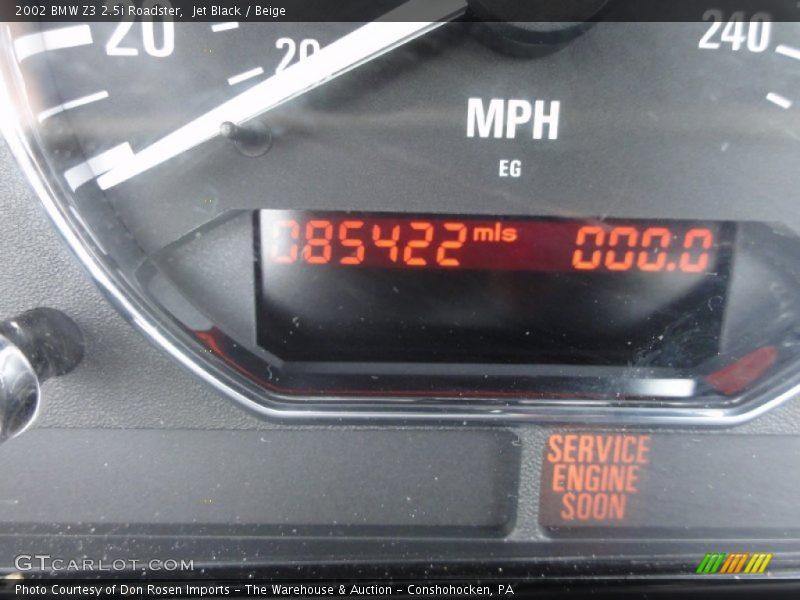 Jet Black / Beige 2002 BMW Z3 2.5i Roadster