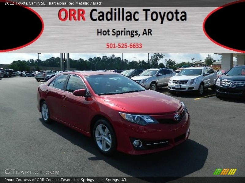 Barcelona Red Metallic / Black 2012 Toyota Camry SE