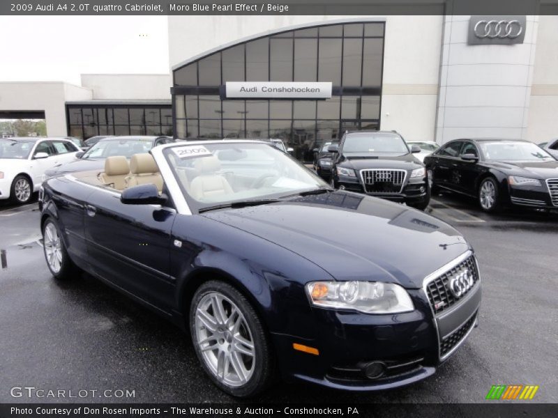Moro Blue Pearl Effect / Beige 2009 Audi A4 2.0T quattro Cabriolet