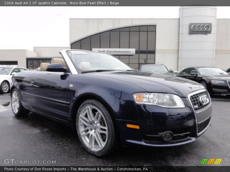 Moro Blue Pearl Effect / Beige 2009 Audi A4 2.0T quattro Cabriolet