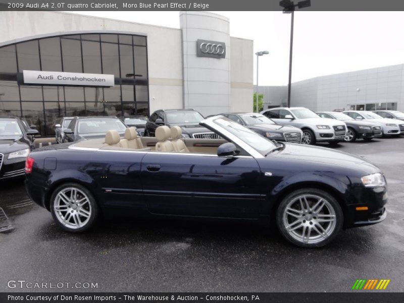 Moro Blue Pearl Effect / Beige 2009 Audi A4 2.0T quattro Cabriolet
