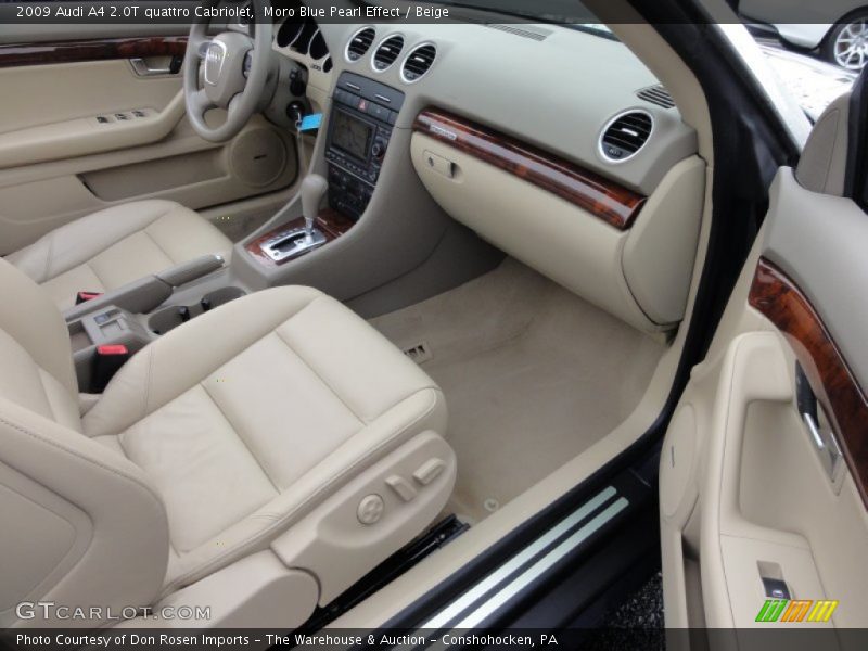 Moro Blue Pearl Effect / Beige 2009 Audi A4 2.0T quattro Cabriolet