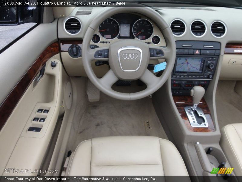 Moro Blue Pearl Effect / Beige 2009 Audi A4 2.0T quattro Cabriolet