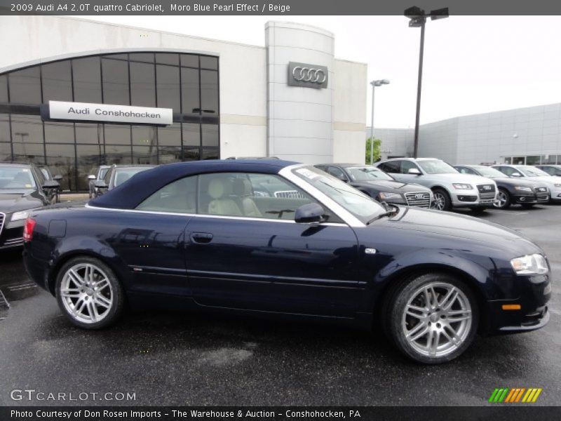 Moro Blue Pearl Effect / Beige 2009 Audi A4 2.0T quattro Cabriolet