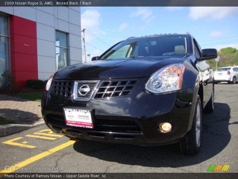 Wicked Black / Black 2009 Nissan Rogue SL AWD