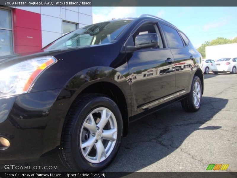 Wicked Black / Black 2009 Nissan Rogue SL AWD