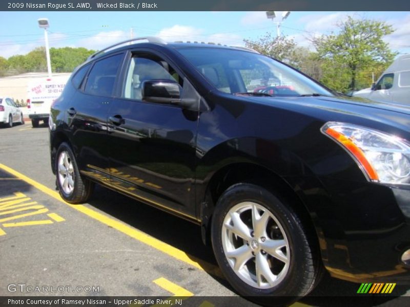Wicked Black / Black 2009 Nissan Rogue SL AWD
