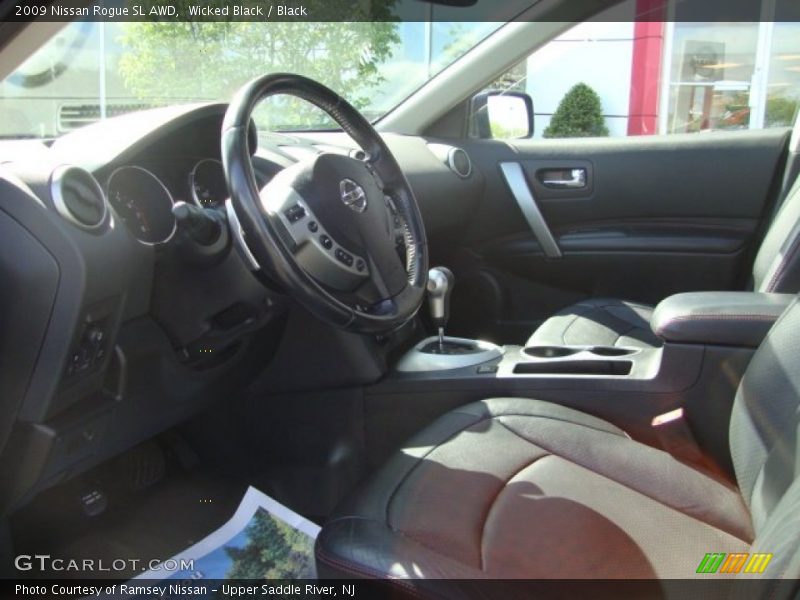 Wicked Black / Black 2009 Nissan Rogue SL AWD