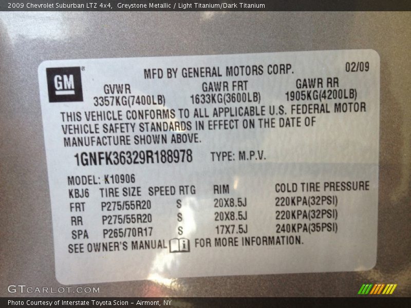 Greystone Metallic / Light Titanium/Dark Titanium 2009 Chevrolet Suburban LTZ 4x4