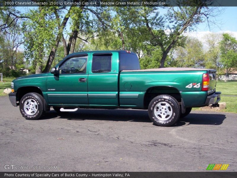 Meadow Green Metallic / Medium Oak 2000 Chevrolet Silverado 1500 LS Extended Cab 4x4