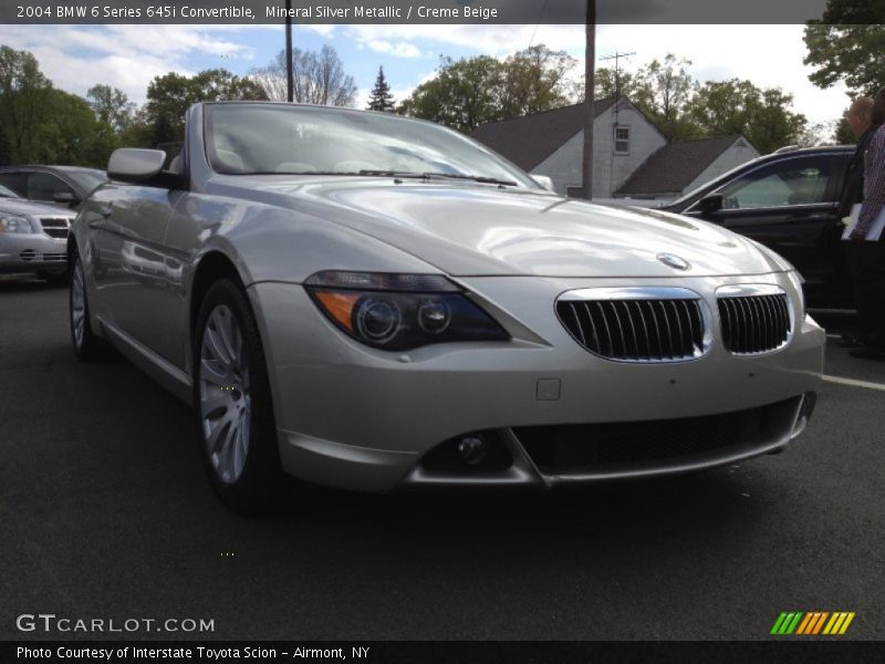 Mineral Silver Metallic / Creme Beige 2004 BMW 6 Series 645i Convertible