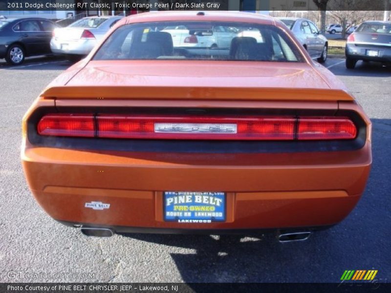 Toxic Orange Pearl / Dark Slate Gray 2011 Dodge Challenger R/T Classic