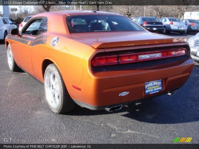 Toxic Orange Pearl / Dark Slate Gray 2011 Dodge Challenger R/T Classic