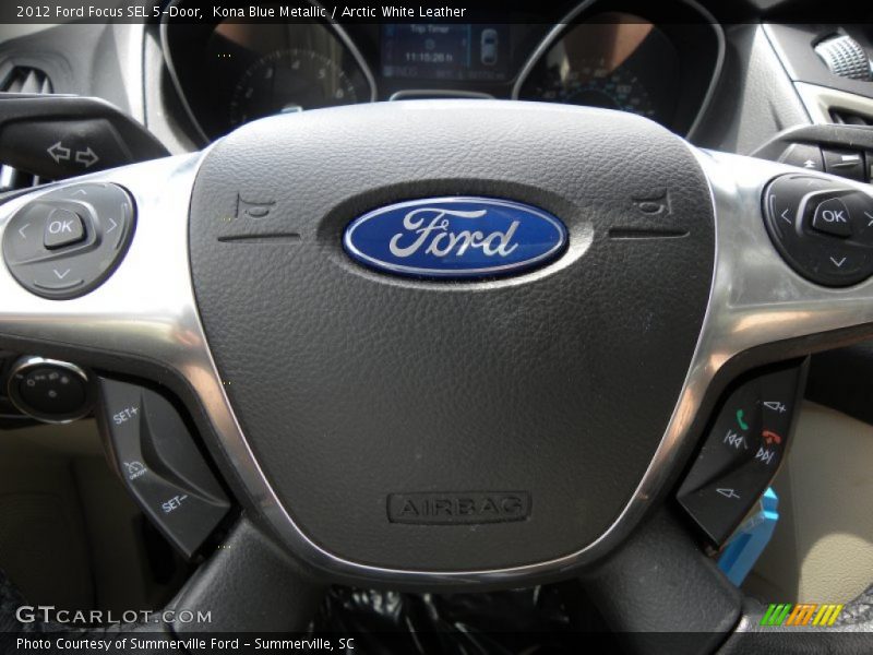 Kona Blue Metallic / Arctic White Leather 2012 Ford Focus SEL 5-Door