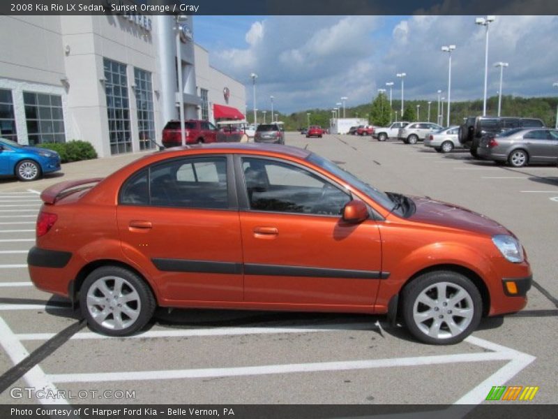 Sunset Orange / Gray 2008 Kia Rio LX Sedan