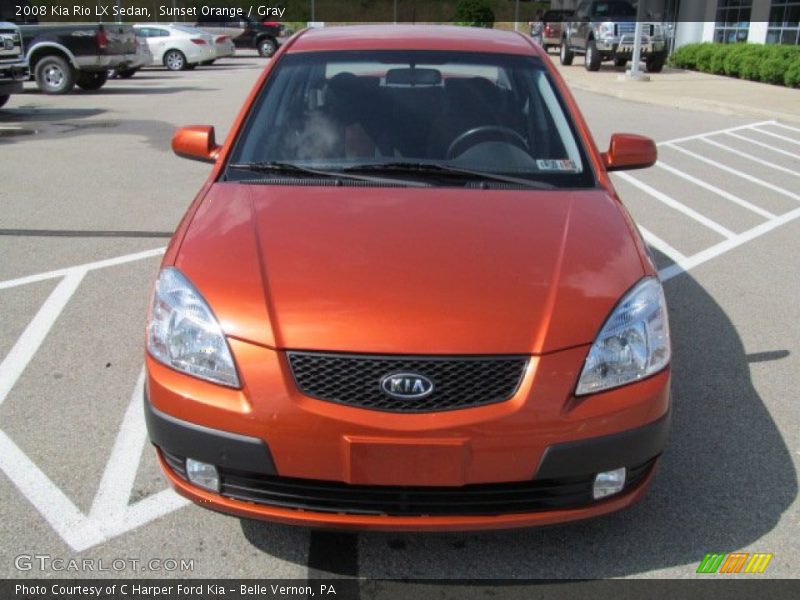 Sunset Orange / Gray 2008 Kia Rio LX Sedan