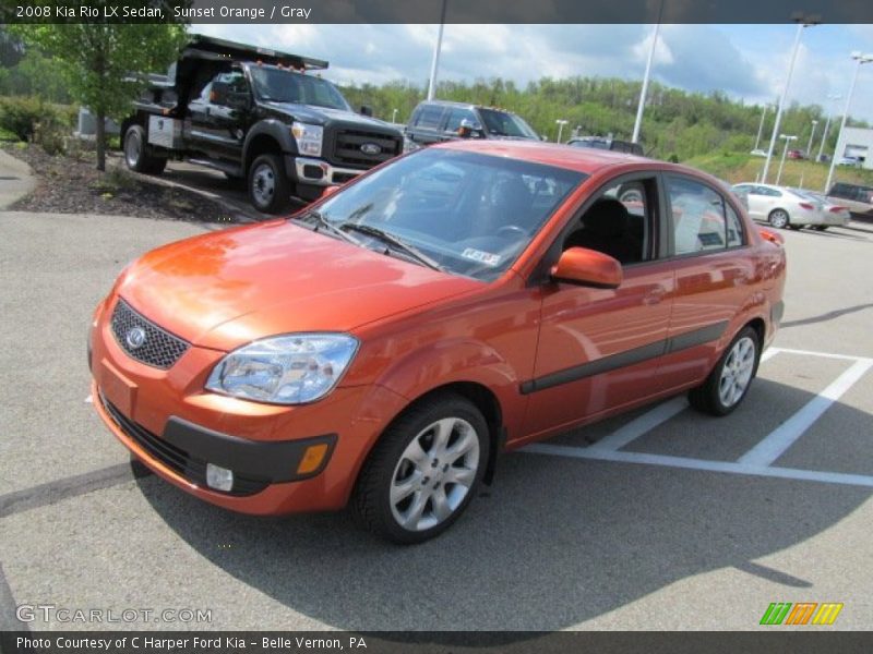 Sunset Orange / Gray 2008 Kia Rio LX Sedan