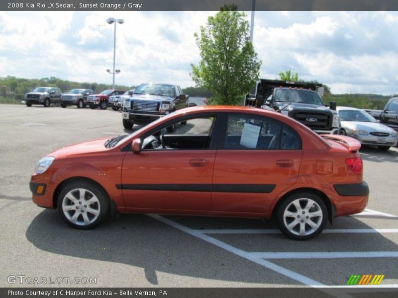 Sunset Orange / Gray 2008 Kia Rio LX Sedan
