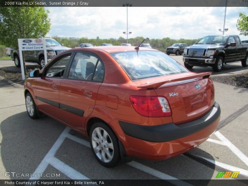 Sunset Orange / Gray 2008 Kia Rio LX Sedan