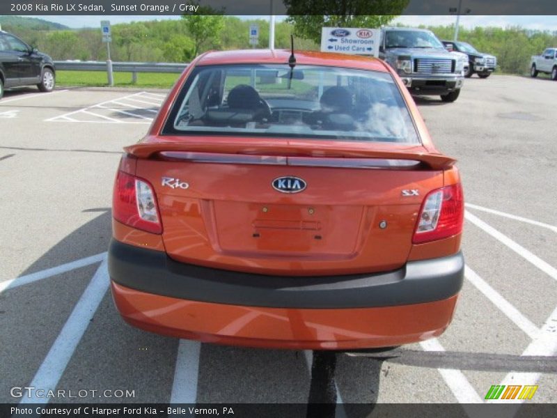 Sunset Orange / Gray 2008 Kia Rio LX Sedan