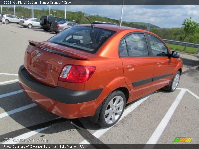 Sunset Orange / Gray 2008 Kia Rio LX Sedan