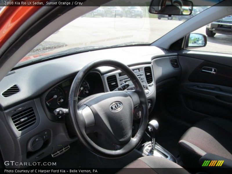 Sunset Orange / Gray 2008 Kia Rio LX Sedan