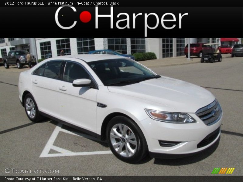 White Platinum Tri-Coat / Charcoal Black 2012 Ford Taurus SEL